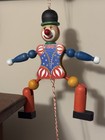 Rare 50’s Vintage Pull-String Jumping Toy Painted Circus Clown, Wooden (8 in) — photo 6
