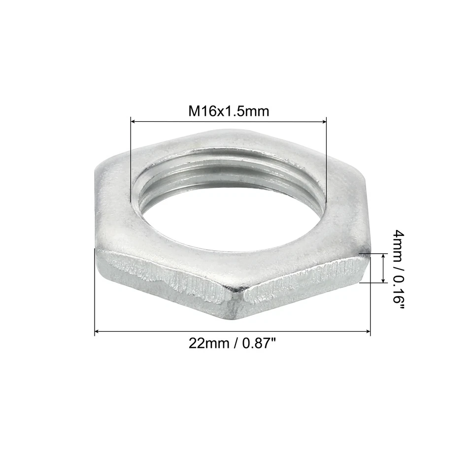 M16x1.5 Stahl Sechskantmuttern 30 Pack Metrische Gewinde Verzinkt 4mm Höhe - Bild 2 von 4