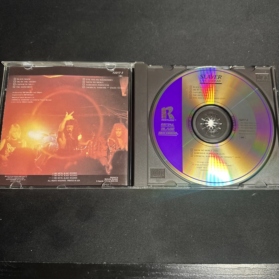 SLAYER Live Undead  CD 1983 Restless/Metal Blade Early Pressing Foto 3 de 4