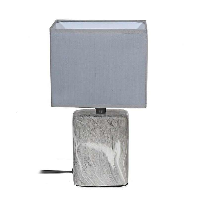 Ceramic Slab Marble Table Lamp in Gray with Shade