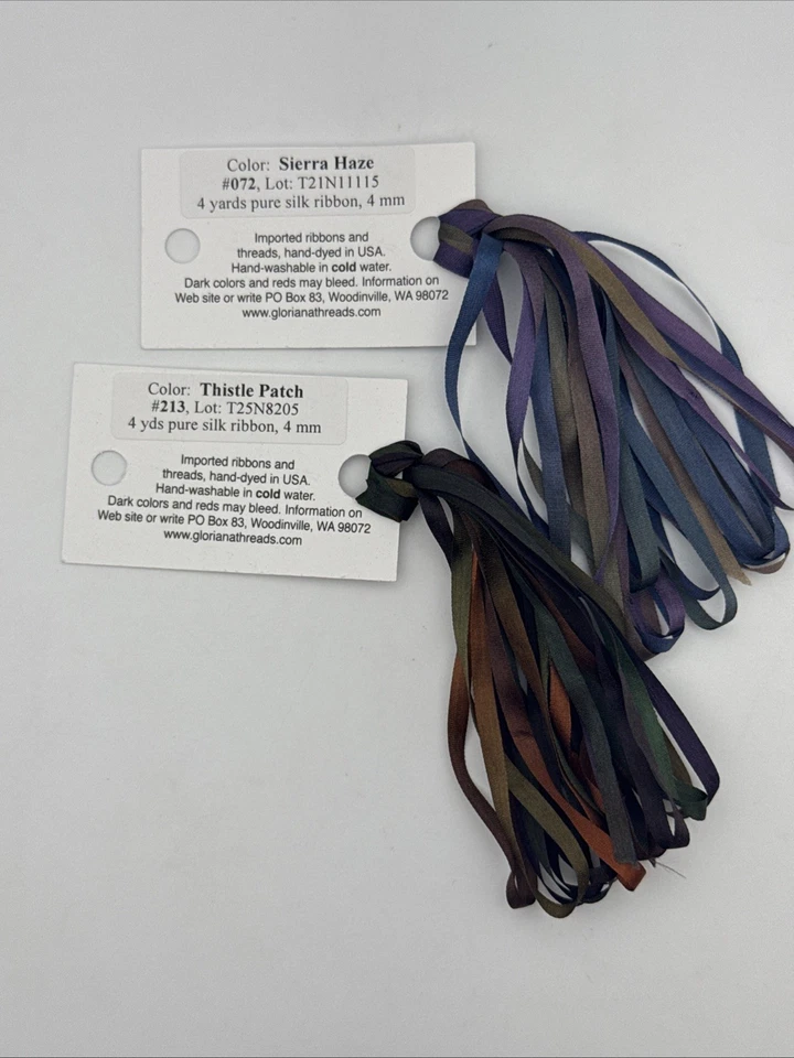 Gloriana silks Hand Dyed Ribbon Floss Lot Of 10 Assorted Multicolored Threads - Image 2 of 4