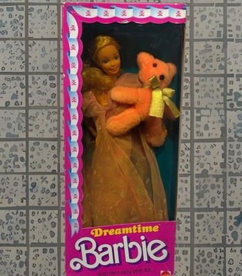 Vintage Dreamtime Superstar Barbie w Cuddly Bear 1984 Mattel 9180