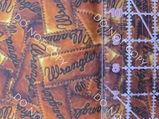 100% Cotton Woven Novelty Fabric Wrangler Patches Jeans By The 1/4 Yard 9x56 