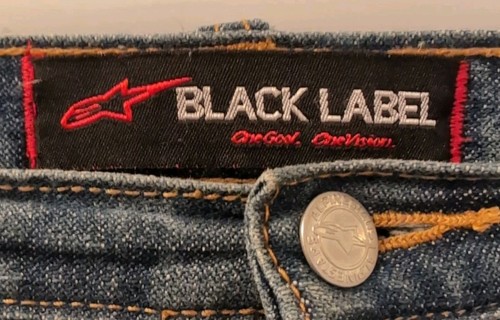 Alpinestars 2000s Button Fly Carpenter Jeans 30x29 Black Label Y2K Padded Knees - Picture 2 of 14