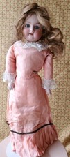 Antique 20" Bisque Doll Sleep Glass Eyes. Made In Germany. Unidentified Maker
