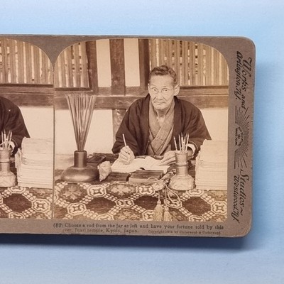 Kyoto Japan Stereoview 3D um 1905 Echtfoto Asien Inari Tempel Wahrsagerin