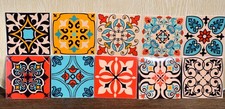 Vintage Moroccan Bohemian tile Stickers 30 pc Pack Self hit Adhesive Waterproof