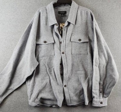 The Men's Store at Bloomingdale's Wool Button Jacket XXL Stone Wash Long Sleeves