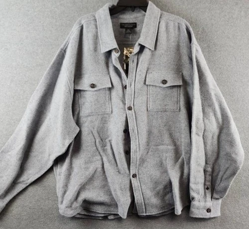 The Men's Store at Bloomingdale's Wool Button Jacket XXL Stone Wash Long Sleeves - product listing photo