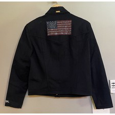 St. John Sport Jacket Button Up Rhinestone USA Flag Embroidered Womens Small