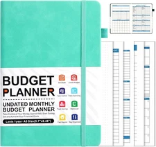Budget Planner Book, Undated Monthly Budget Book & Expense Tracker Notebook, 12-