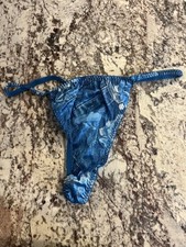 Vintage 90s Ashley Taylor 100 Polyester Satin High Cut Thong Panties Size 10