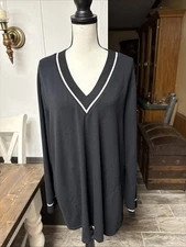 Pre-owned Susan Graver Weekend Black Tunic W/Pockets Sz XL