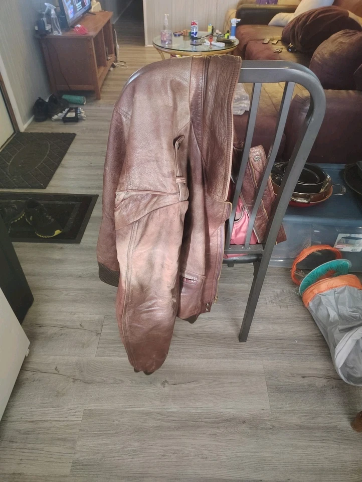 reed leather bomber jacket vintage - Image 4 of 4