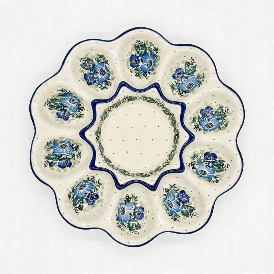 Teller Eier-Teller Osterteller aus Bunzlauer Keramik handbemalt Ø 28 cm - Bild 2 von 4