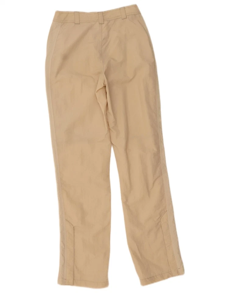Pantalones chinos rectos de cintura alta ADIDAS para mujer Reino Unido 8 pequeños W24 L32 beige AA13 Foto 2 de 3