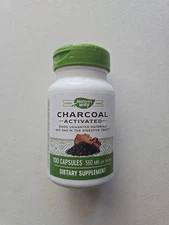 Natures Way CHARCOAL Activated 560mg digestive support 100 Capsules 01/2029