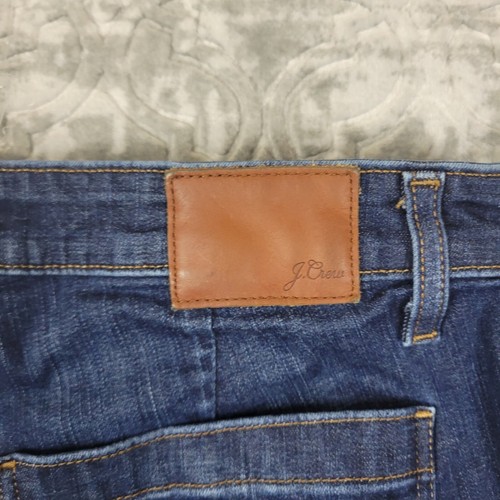 Pantalones de mezclilla para mujer J Crew 32 azul curvilíneo largo completo corte bota lavado medio - Imagen 7 de 15