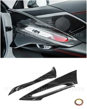 For 20-Up Corvette C8 CARBON FIBER Interior Door Window Switch Outer Trim Cover 