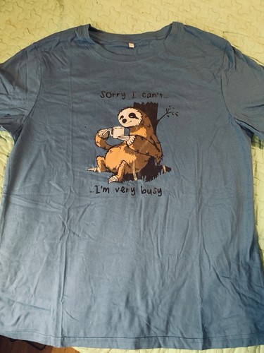 Sorry I Can’t I’m Very Busy Sloth T-Shirt Größe L - Bild 1 von 2