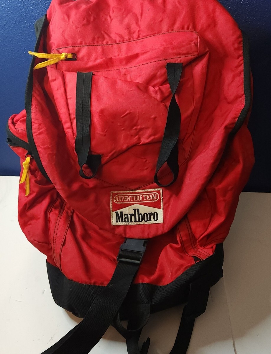 Vintage MARLBORO Adventure Team Camping Hiking Backpack Large Bag 