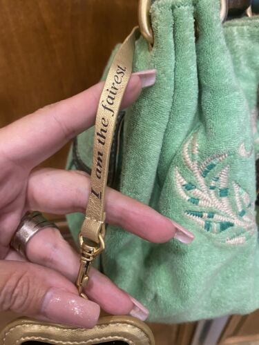 Vintage Juicy Couture grüne und braune Velours-Schultertasche Geldbörse Handtasche Y2K - Bild 3 von 12