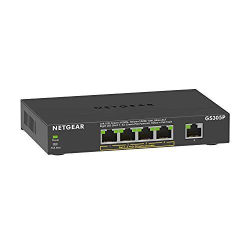 Netgear GS305P 5-Port PoE Gigabit Ethernet Switch 63W, lüfterlos GS305P-200PES - Bild 1 von 1