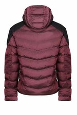 Image of 883 POLICE Wally Quilted Hooded Jacket | Burgundy Size:XL