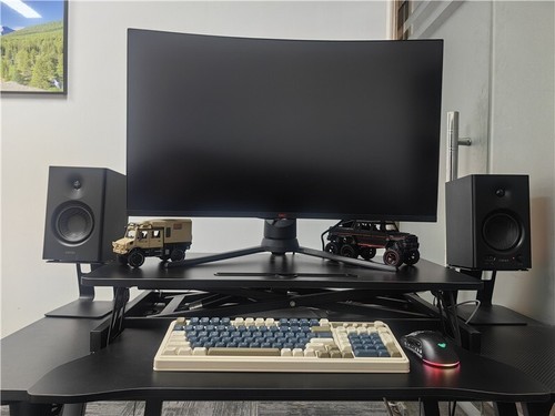 32 Zoll Home Office Schreibtisch Konverter Höhenverstellbar Computertisch Erhöhung - Bild 10 von 16