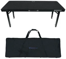 Rockville RTBL4 Adjustable Height DJ Table Folding Legs + Carry Bag 20" x 60"