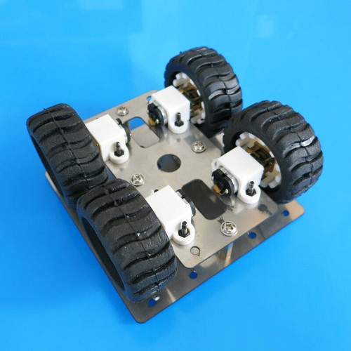 4x4 Plataforma de chasis de automóvil robot 90*90 mm Marco de metal de acero inoxidable - Imagen 3 de 4