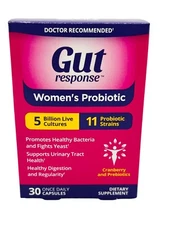 Gut Response Women's Probiotic 30 Capsules Natural Plant-Based Supplement 10/26