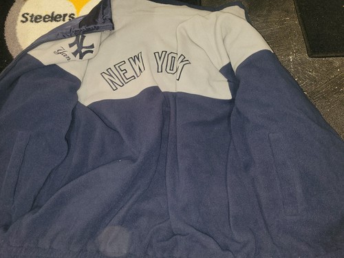 New York Yankees MLB reversible jacket coat blue gray - Picture 2 of 4