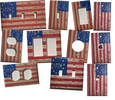 Betsy Ross star 1776 US Flag Switch Outlet wall Cover Plate Home Decor