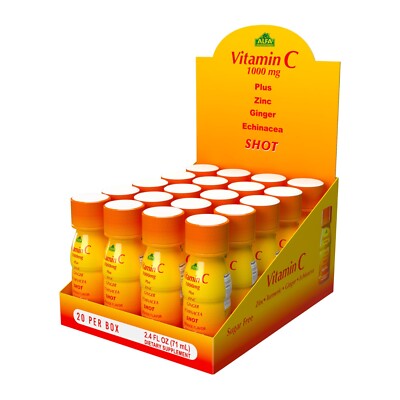 Vitamin C 1,000mg Shot by Alfa Vitamins 2.4 FL each bottle - 20 Pack