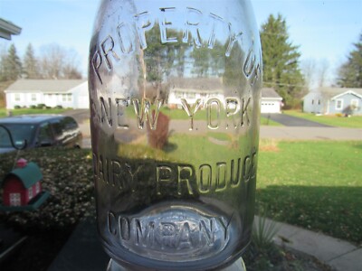 TREQ Milk Bottle Property New York Dairy Produce Co New York City NY 1910 Rare
