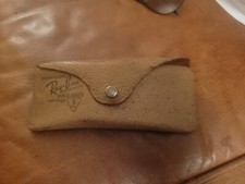 Vintage Empty Bausch  Lomb Ray Ban Weathered Leather Aviator Sunglasses Case E5