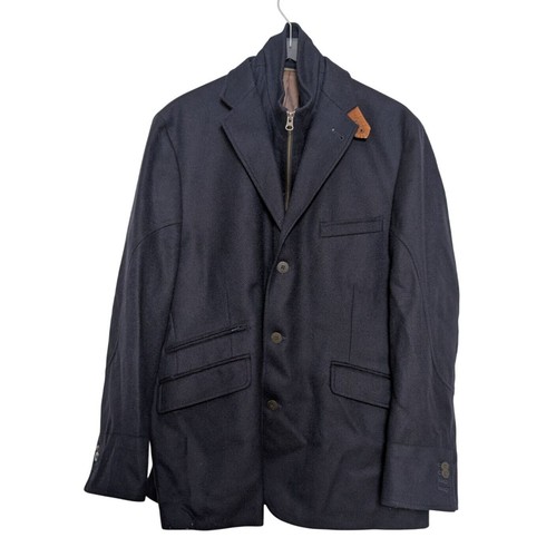 Kroon Wool Cashmere Ritchie Hybrid Jacket Mens Size 44 Blue Full Zip 3 Button