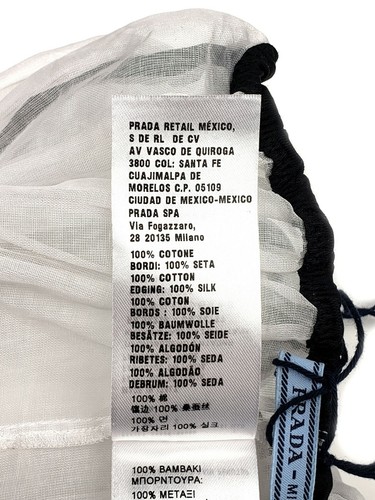 PRADA S/S 2016 RUNWAY White Cotton Organdy Black Trim Slip Bottom Shorts IT2 NWT - Picture 7 of 12