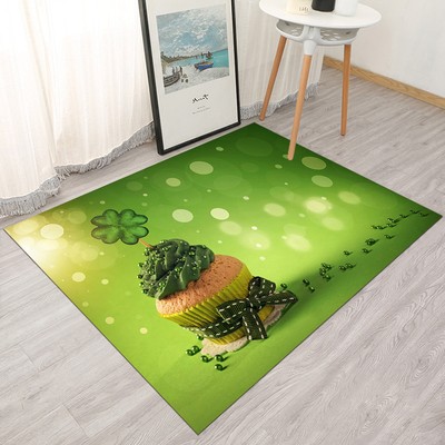 Green Scene Cupcake With Clover Cake Area Rugs Bedroom Rug Living Room Floor Mat Ebay