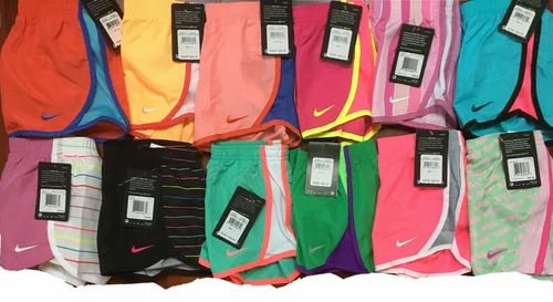 Girls NIKE Grey Dri Fit Standard Fit Brief Lined Running Gym Athletic Shorts M