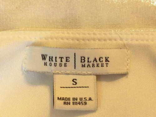 White House | Black Market RN 111459 Womens Ivory Sleeveless Shimmer Top Size: S - Picture 7 of 7