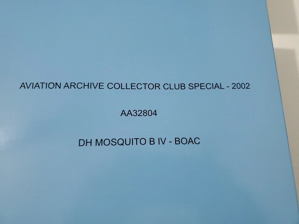 CORGI AA32804 DH MOSQUITO B IV BOAC AVIATION ARCHIVE CLUB SPECIAL 2002 - Image 3 of 4