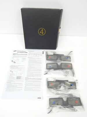 2A Set Of 4 SAMSUNG 3D Active Glasses New In Packages Television Flatscreen