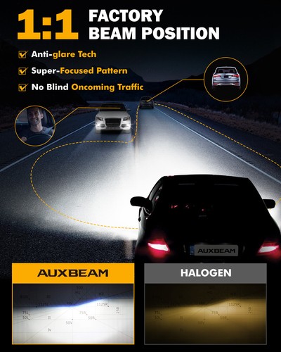 AUXBEAM Canbus 1:1 9006 HB4 LED Headlight Bulb Low Beam Super Bright 6500K White - Picture 2 of 12