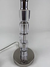 Crystal Chrome Table Lamp Modern Contemporary Stacked Glass