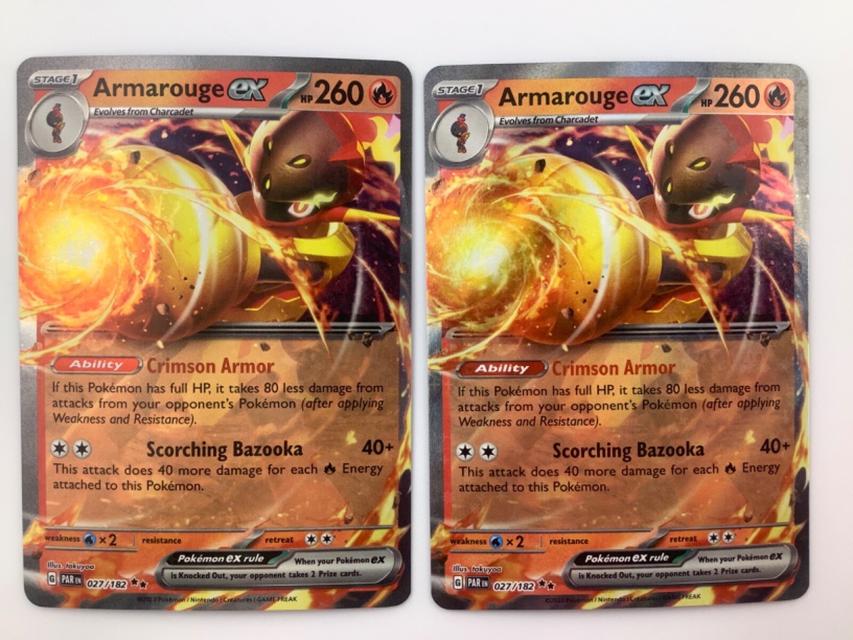 Pokmon TCG Armarouge ex 027/182 Paradox Rift Double Rare Holo NM