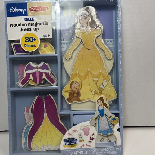 Melissa & Doug Disney Belle Wooden Magnetic Dress Up Doll 30 + Pieces - Picture 2 of 5