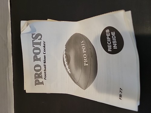 PRO POTS Model#Fb 77 Slow Cooker Football W/Cover 15"L Mancave Superbowl - Picture 8 of 9