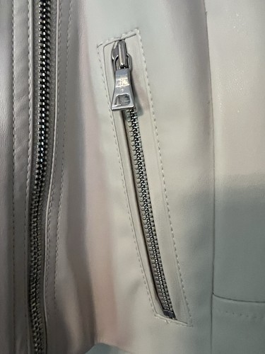 Ann Taylor Ivory Faux Leather Jacket Sz Small - Picture 3 of 7